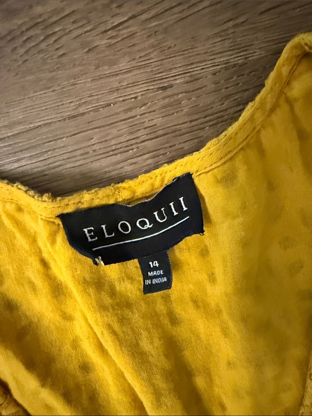 Eloquii Mustard Eyelet Midi Dress Putt Sleeve Size 14 - Picture 2 of 7